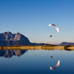 Freiflug über den Alpen