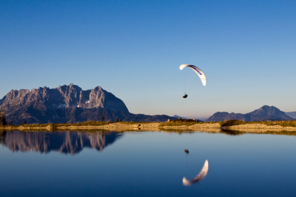 Freiflug über den Alpen